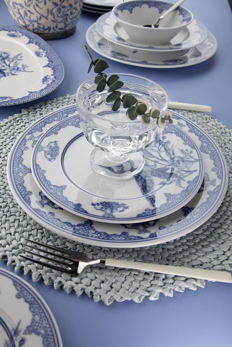 Hermia Vajilla de Porcelana 26 Piezas Azul y Blanco Hermia Vajilla de Porcelana 26 Piezas Azul y Blanco